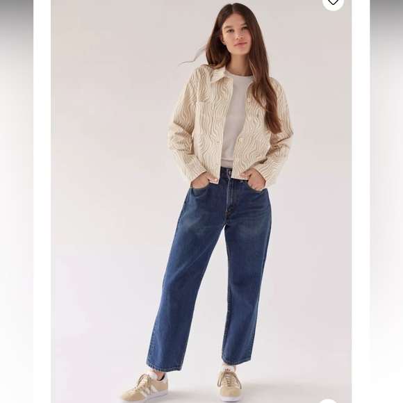 Levi's Jackets & Blazers - NWT Levi’s Premium Denim Shrunken Beige Swirl Button Front Jacket Sz Women’s XL